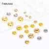 14/18K Gold Plated Smooth Round Spacer Beads,Brass Flat Loose Beads Separators For DIY Bracelet Beading Jewelry Accessories
