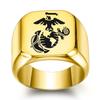 Europäischer & Amerikanischer Marine Corps Titanstahlring: Herren Retro Punk Quadratisch, 18MM, Vierfarbiges Design.