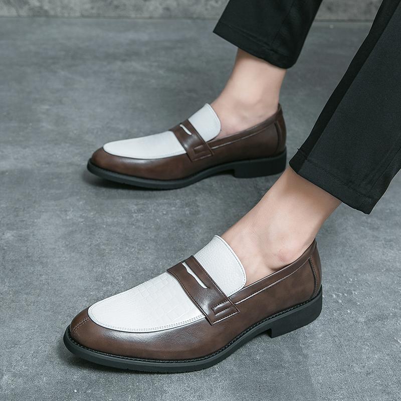 Módní Módní Nové Špičaté Černé Hnědé Nazouvací Boty Pánské Luxusní Designové Penny Loafers Formální Svatba Ples Domů Obuv