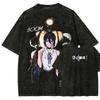 Chainsaw Man Anime Lover Washed T-shirt Year Round Clothing High Quality Personality Clothes Plus Size Unisex New Model Couples Tee