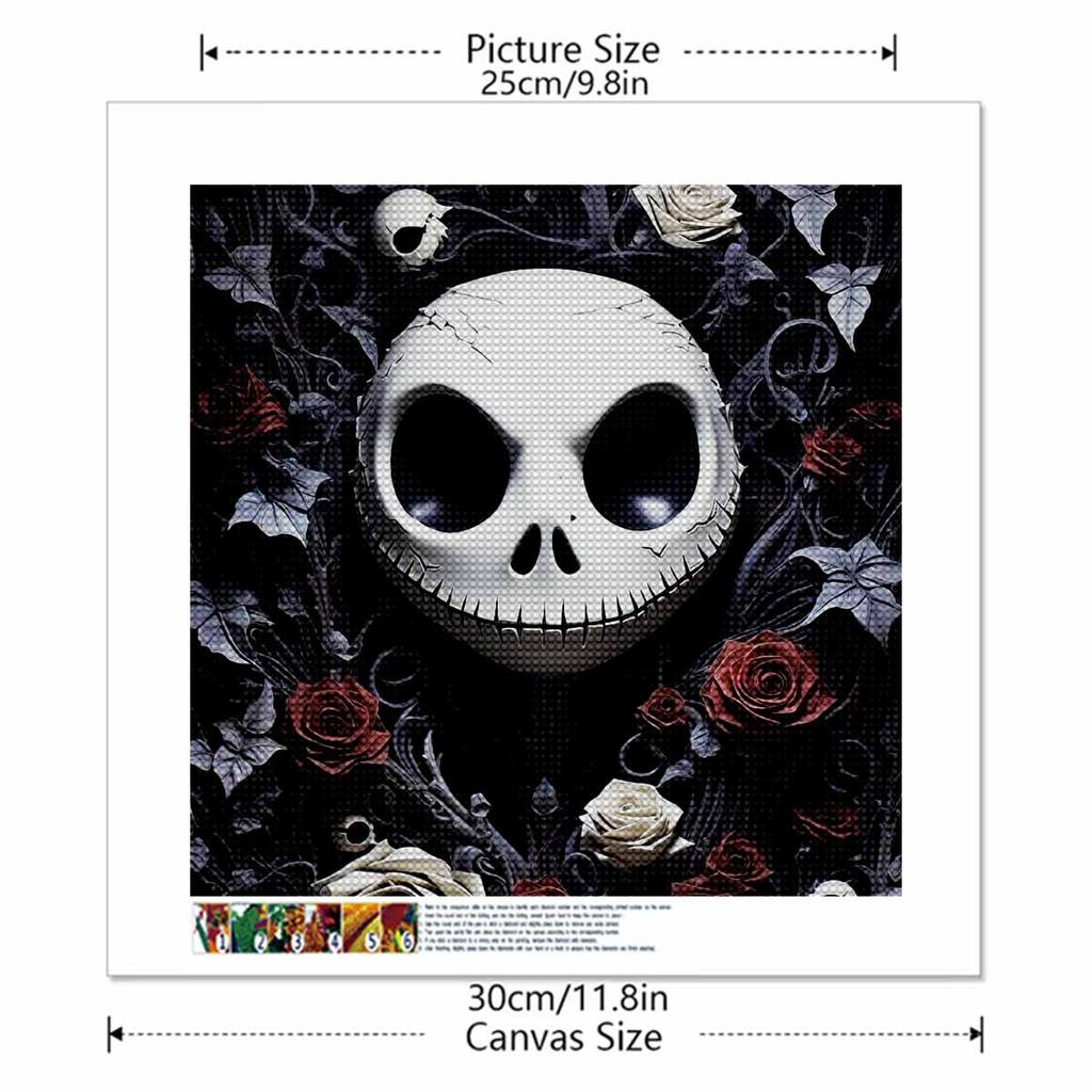 5D DIY Diamond Painting Decorative Skeleton Flowers Full Round Drill Scenery Diamond Embroidery Cross Stitch Kits Home Decor Gift