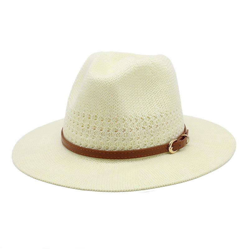 Woven Straw Hat French Top Hat Belt Accessories Jazz Hat Breathable Foldable Non-Deforming Hat