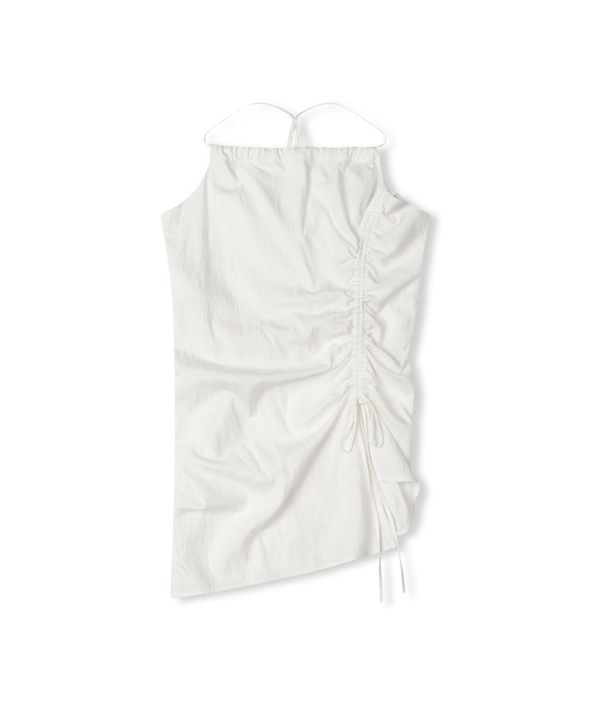 Ledeoli Shirred Layered Dress [White]