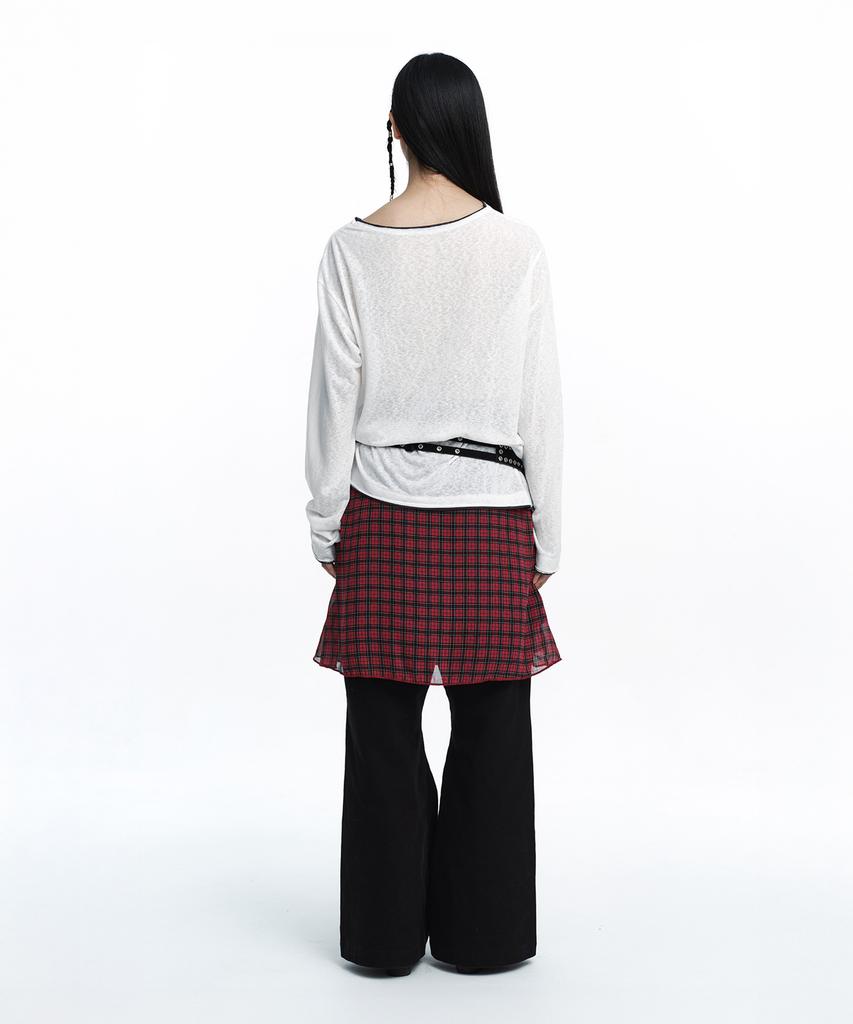 Rough Neck Asymmetrical Tie Skirt Red