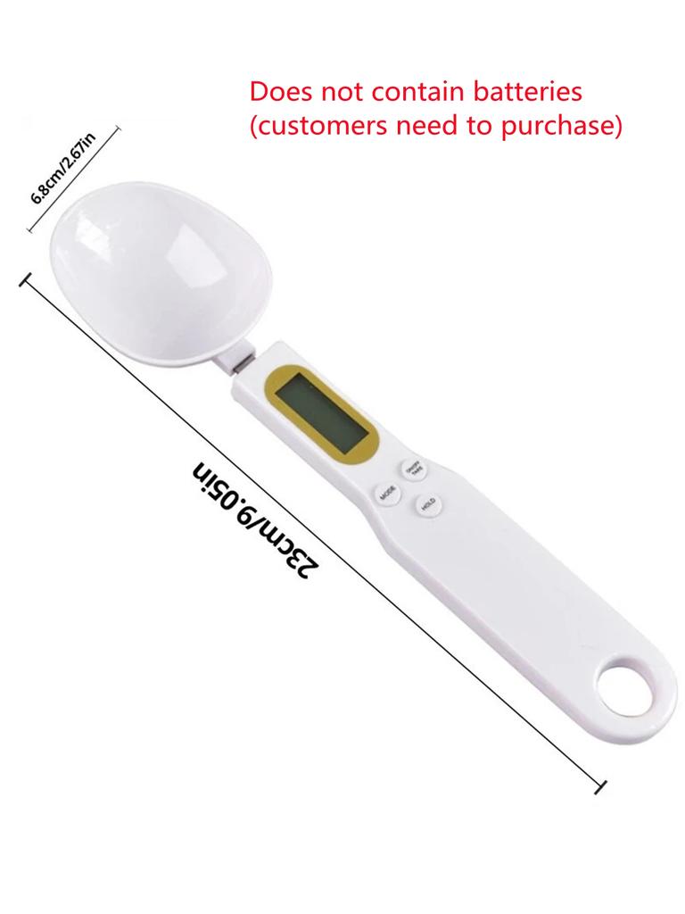 White Mini Spoon Scale Digital Kitchen Scale Electronic LCD Food Scale 0.1-500g Weight Measuring Kitchen Tool for Milk Coffee