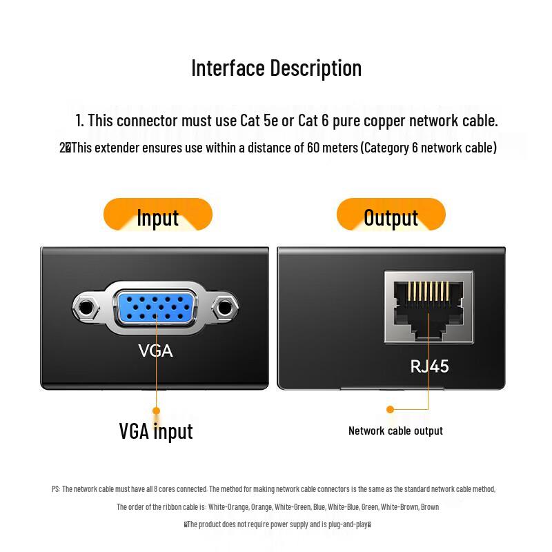 VGA to RJ45 Network Extender