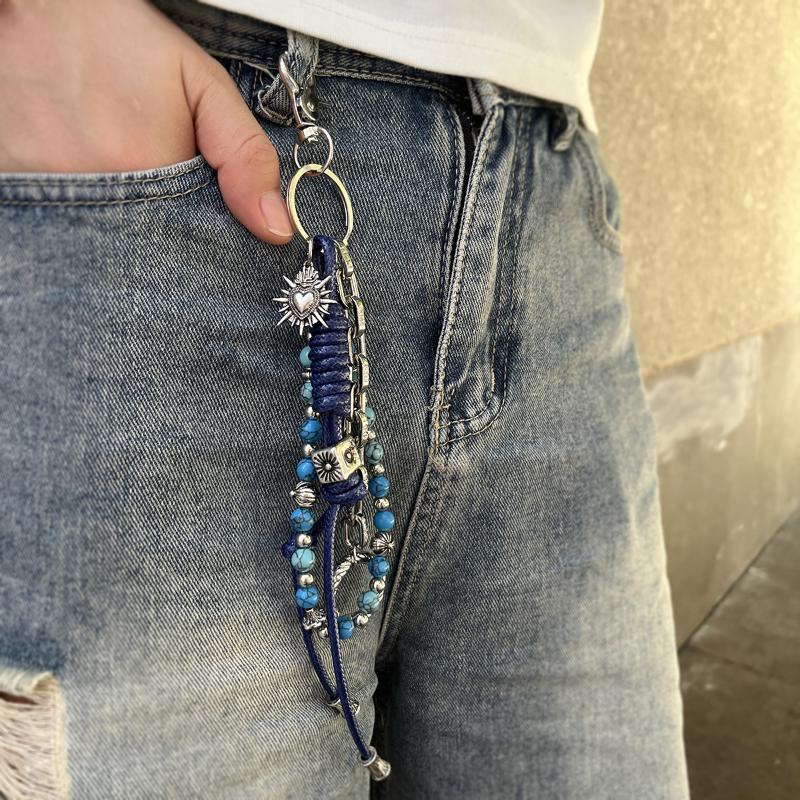 Punk-Stil Kurze Kette Schlüsselanhänger Taillen-Hängedekoration Einfacher Schlüsselanhänger Hängendes Ornament Handtaschen-Anhänger