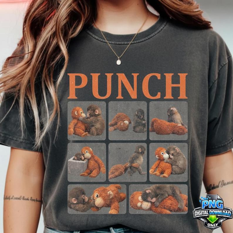 Punch Baby Monkey Tee Emotional Plush Toy Monkey Shirt Small But Brave