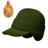 Warm Ear Flaps Cap Ear Protection Peaked Knit Cap Winter Beanie Hat  Men