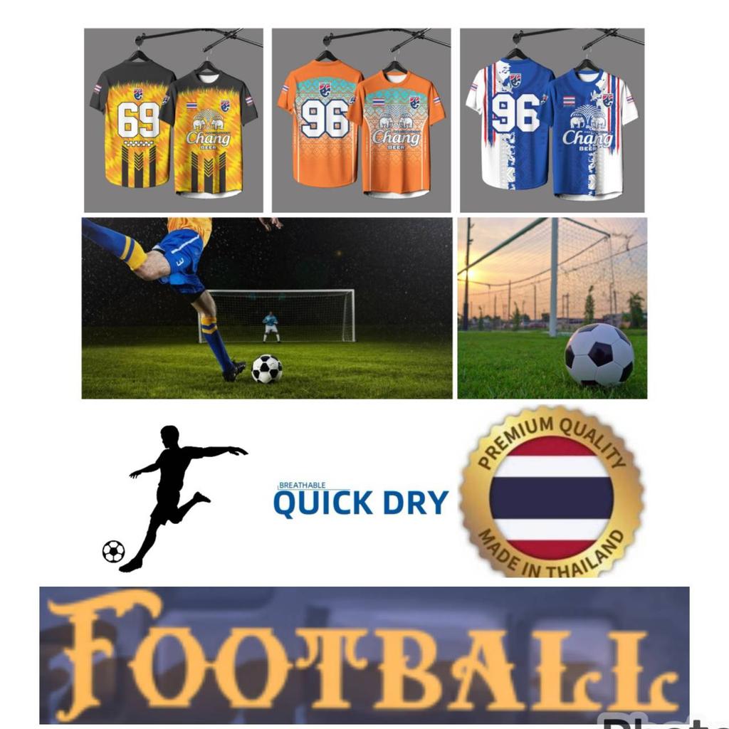 THAILAND Football Soccer Round V Neck Shirt National Flag Elephant Logo Badge Unisex Men Women JERSEY Print Quick Dry Short Sleeve Uniform