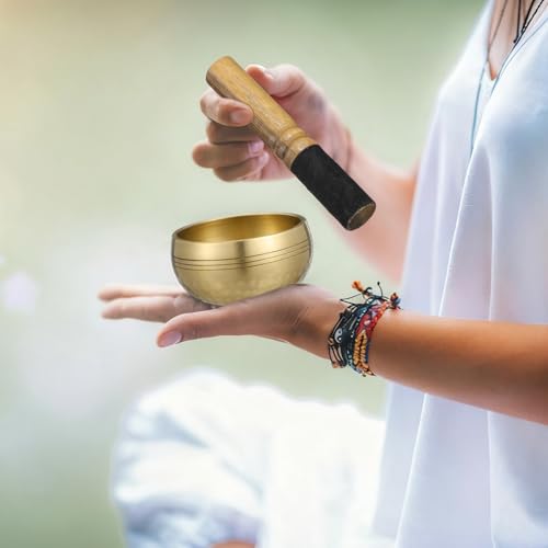 STOBOK Singing Bowl and Stick Set, Extra Small 8cm Singing Bowl, for Meditation, Healing, and Purification