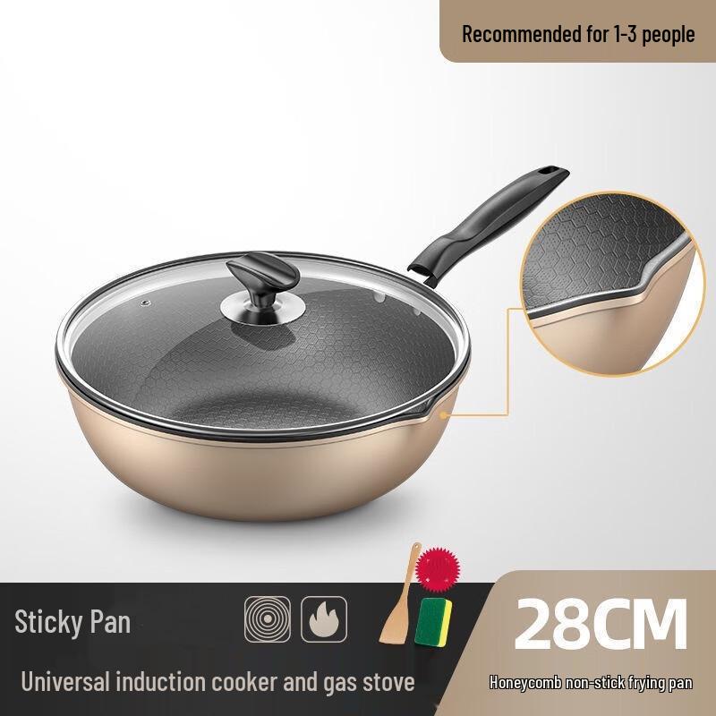 Yoshida Takumi 28CM Titanium Honeycomb Non-Stick Wok