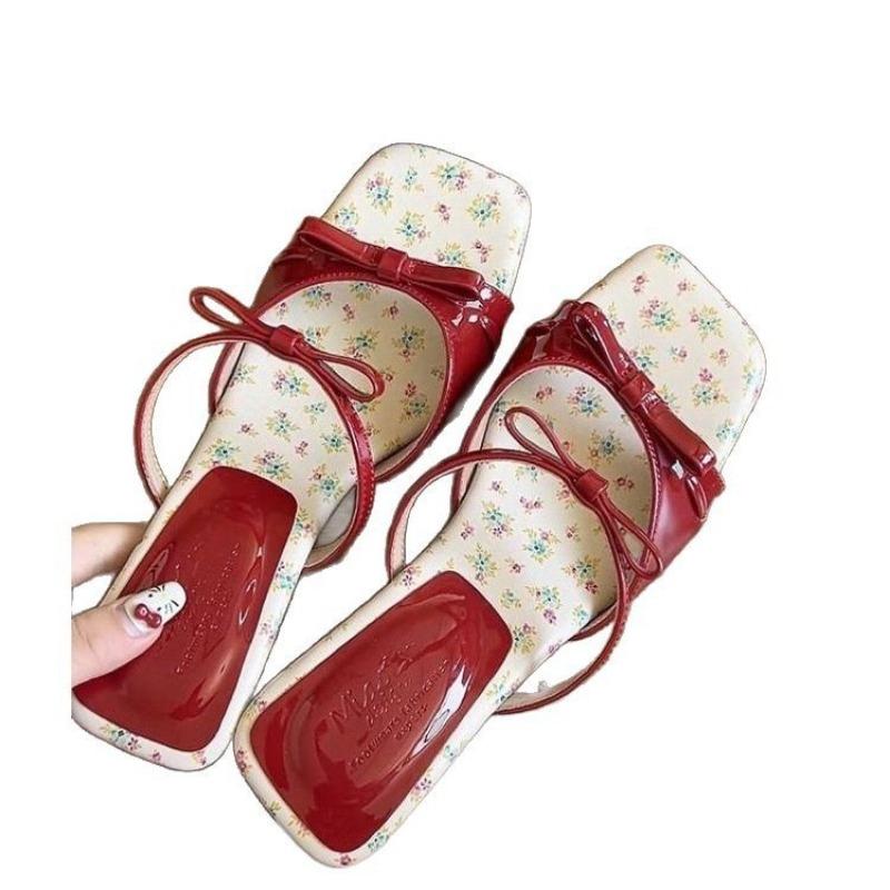 Fashion Ladies Shoes 2025 Brand Open Toe Women's Slippers New Butterfly-knot Dress Fashion Slippers Women Summer Outdoor Best High Heels