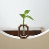 Vase Ornaments Solid Wood Flower Vase Test Tube Shape Glass Vase  for Home Desktop Decoration