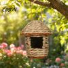 Weather-resistant Birdhouse Grass Woven Bird House, Outdoor Rustic Birdhouse, Hanging Hummingbird Hut, Natural Seagrass Garden Roosting Pocket