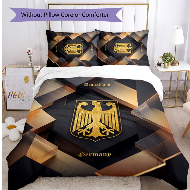 Germany Football Printed Bedding 3 Piece Set Cozy Breathable Bed Cover Set As Housewarming Holiday Gift