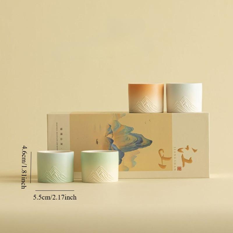 Yuanshan gift teacup four seasons Jiangshan gift box tea set tea cup master cup business gift companion gift