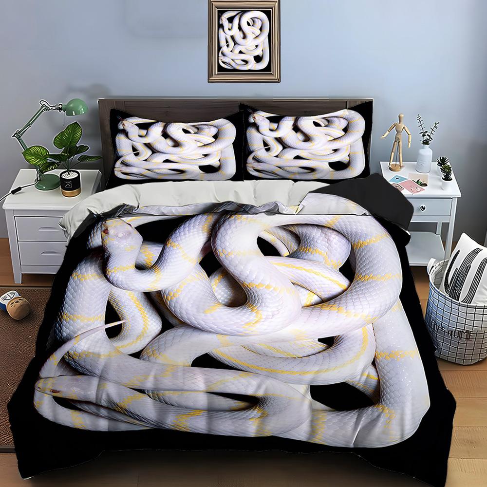 10 Sizes HD Snake Print Bedding Set Duvet Cover 1 Duvet Cover 2 Pillowcases Adult and Children Bedding Set Luxury for Gifts