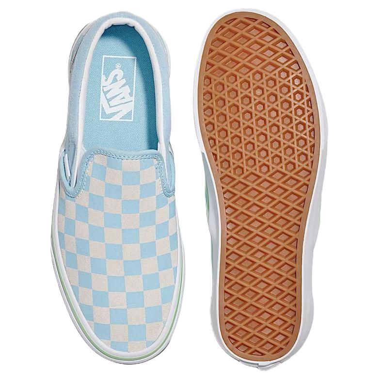 Vans Classic Slip-On Checkerboard - Crystal Blue Unisex Sneakers Pink VN000D6YCAU