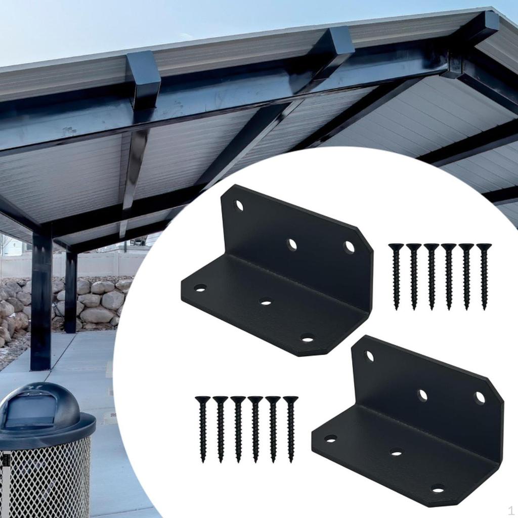 90 Degree Corner Brace L Bracket Black Stable Support Heavy Duty Connector for Shelves DIY