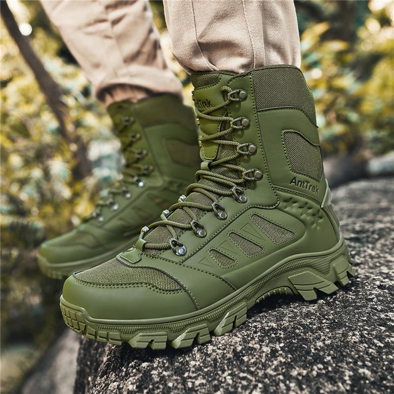 Men Tactical Boot Ankle Desert Military Hunting Hiking Shoes Unisex Training Army Waterproof Anti-Slip Motorcycle Climbing Shoes