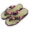 Takeharu Women's Calypso Geta Sandals, Made In Japan with Tatami and Igusa Fabric, Comfortable and Comfortable, Black, Size 36 (M)
