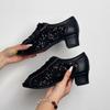 Leather Latin Dance Shoes For Adults Women Soft Soles Comfortable Modern Dancing Cowhide Outsole Sneakers Ballroom