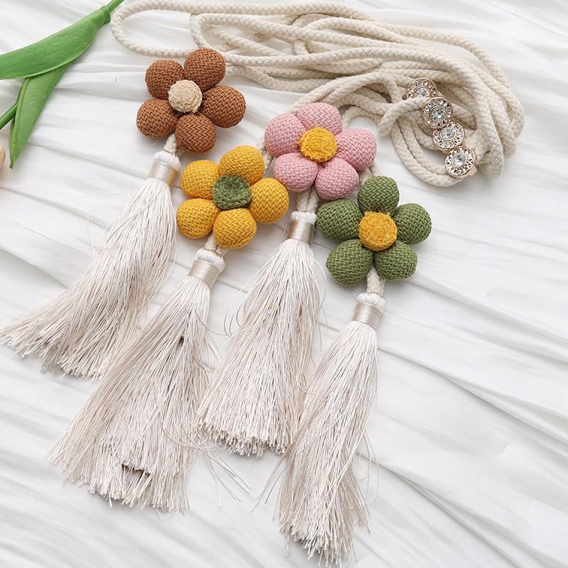Curtain Straps Binding Ropes Long Straps Cute Hanging Balls Storage Buckles Flower Accessories and Auxiliary Materials