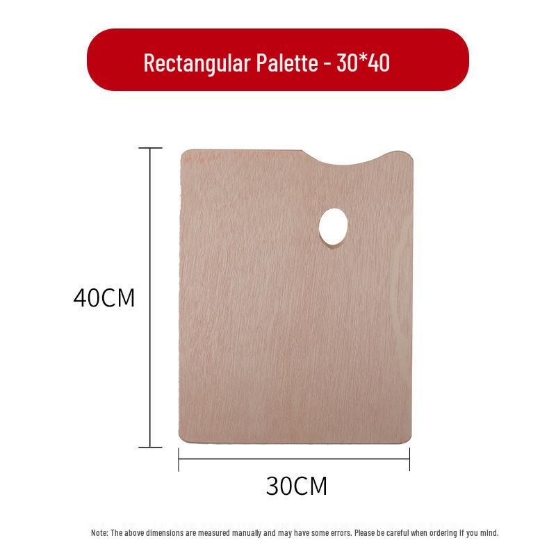 Large Oval Wooden Paint Mixing Palette for Oil and Gouache