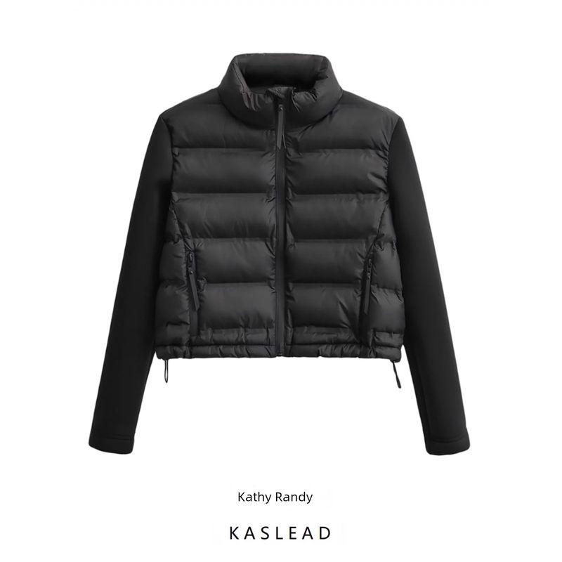 Fashion Kaslead Splicing Coat Short Cotton Jacket