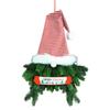 Christmas Dwarf Wreath with Pine Needles Front Door Decoration Country Style Stage Sign Decoration for Farmhouse Porch
