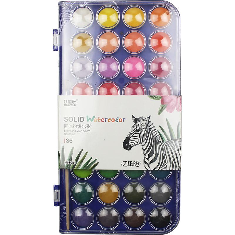 Solid Watercolor Paint Water Powder Pigment School Supplies Portable Gouache Paint Set 12/16/28/36Colors Draw Art 661