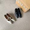 2025 Height increase retro round head shallow mouth single shoes women's new one-word with soft leather thick sole Mary Jane small leather shoes