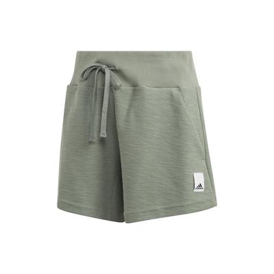 Pantaloni scurți de fitness cu talie medie cu etichetă cu logo pentru femei, pantaloni scurți verde deschis HZ1602