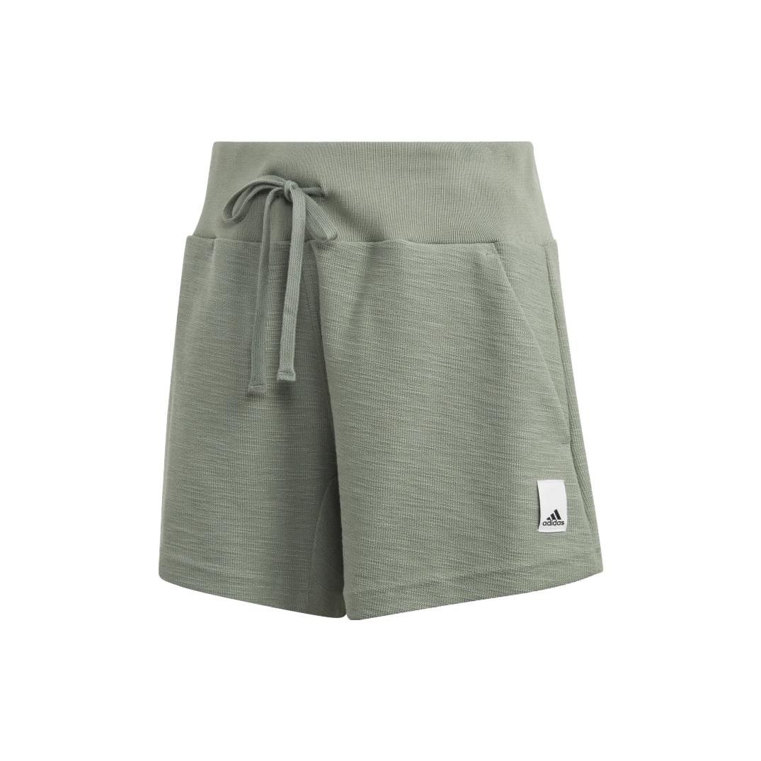 

Adidas Шорты женские фитнес средней посадки с логотипом, шорты светло-зеленые HZ1602 M