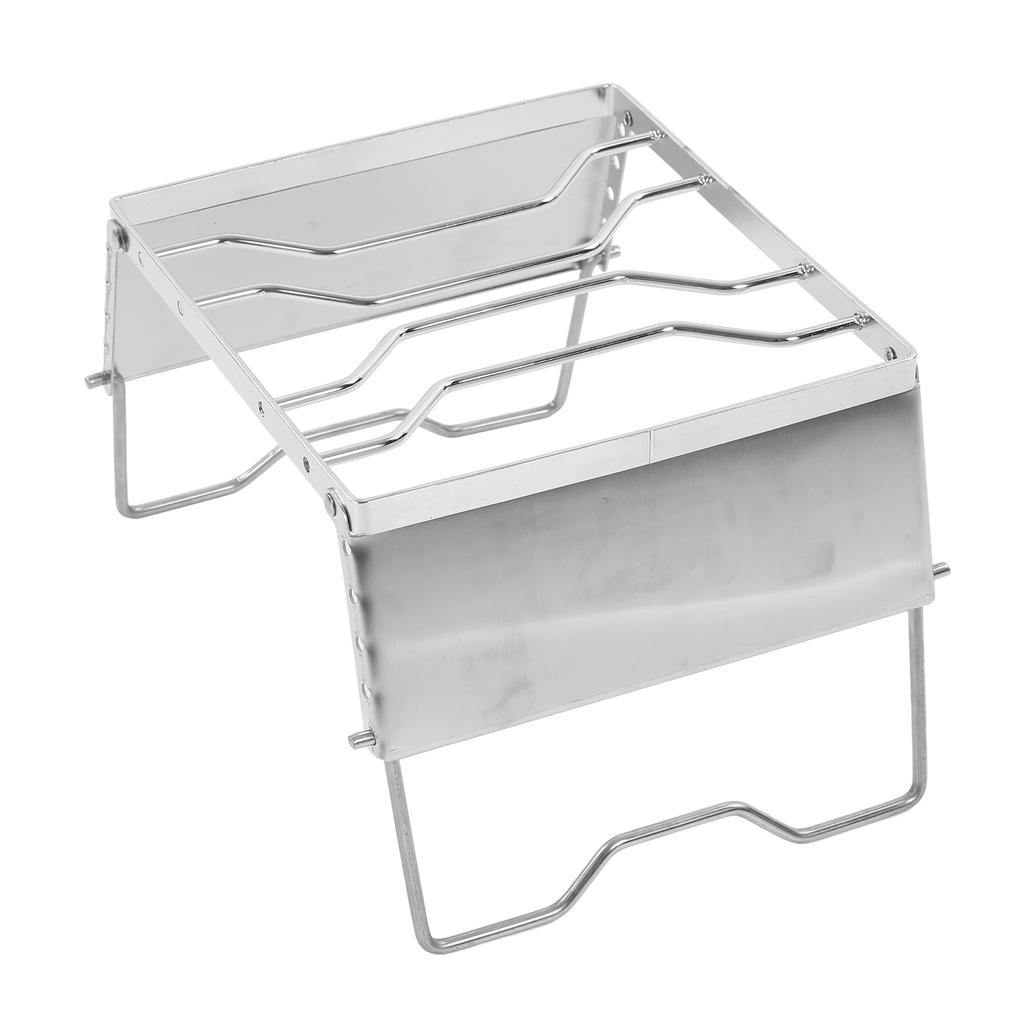 Mini Barbecue Grill Stainless Steel Foldable Camping Grill Grate with Wind Screen for Garden