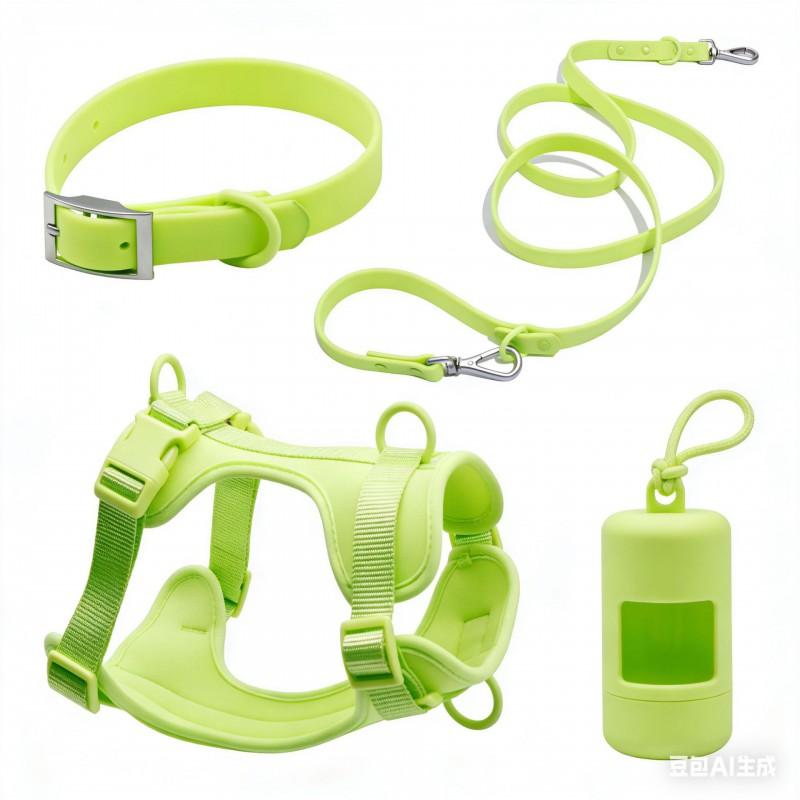 Dog Harness Set PVC Waterproof Chew Proof Small Dogs Leash Collar