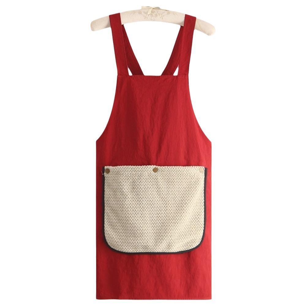 Removable Hand Towel Kitchen Apron Sleeveless Catering Work Clothes Professional Chef темно-красного