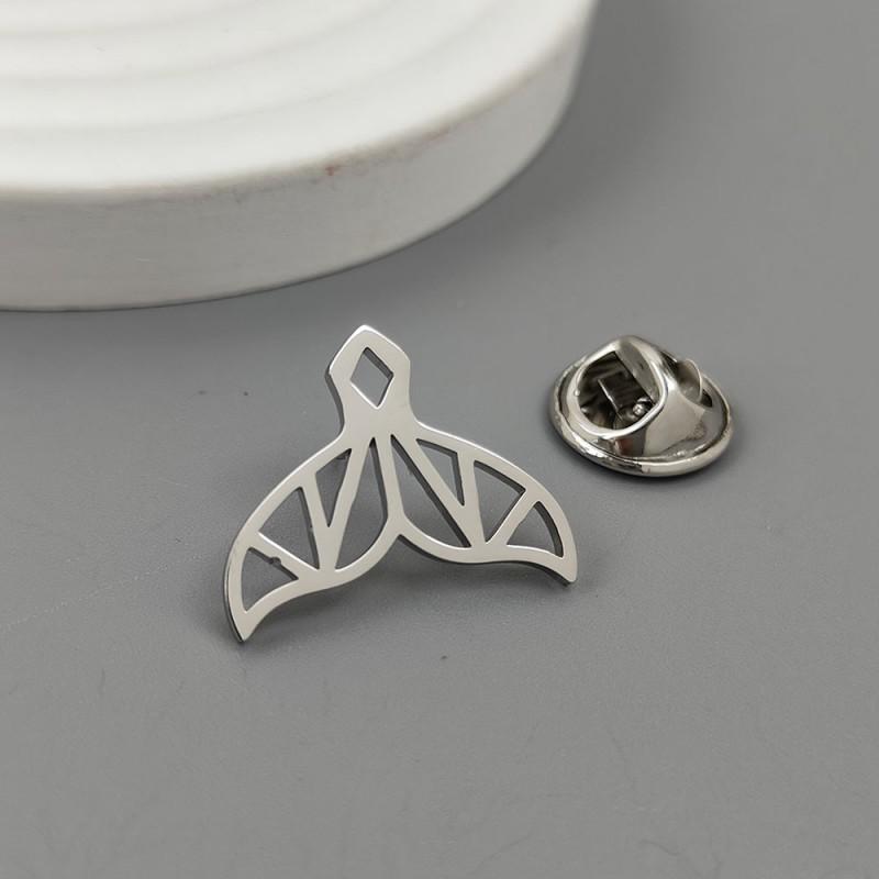 Mermaid Tail Brooch Cufflinks Simple Dreamy Korean Style Fashion Accessories 14k