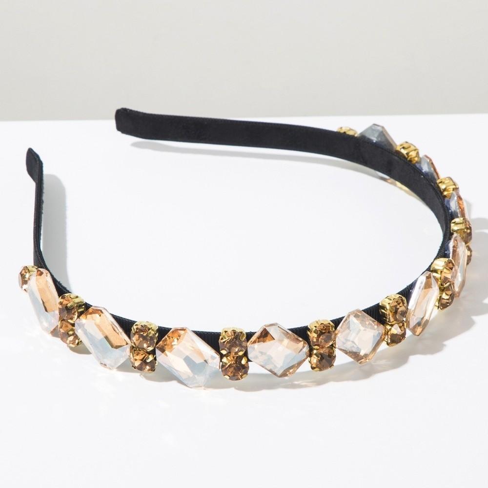 Glamorous Retro Rhinestone Headbands Elegant Narrow Crystal Hairbands Sparkling Hair Hoop for Women