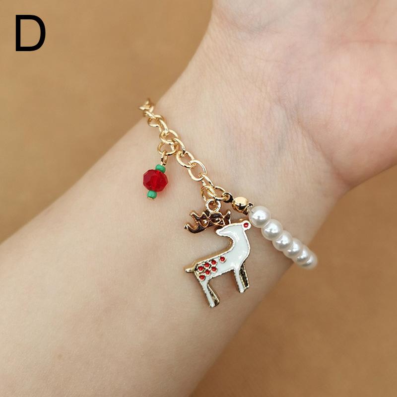 Christmas Bracelet Santa Claus Snowflake Snowman Xmas Tree Fashion Jewelry Oranments