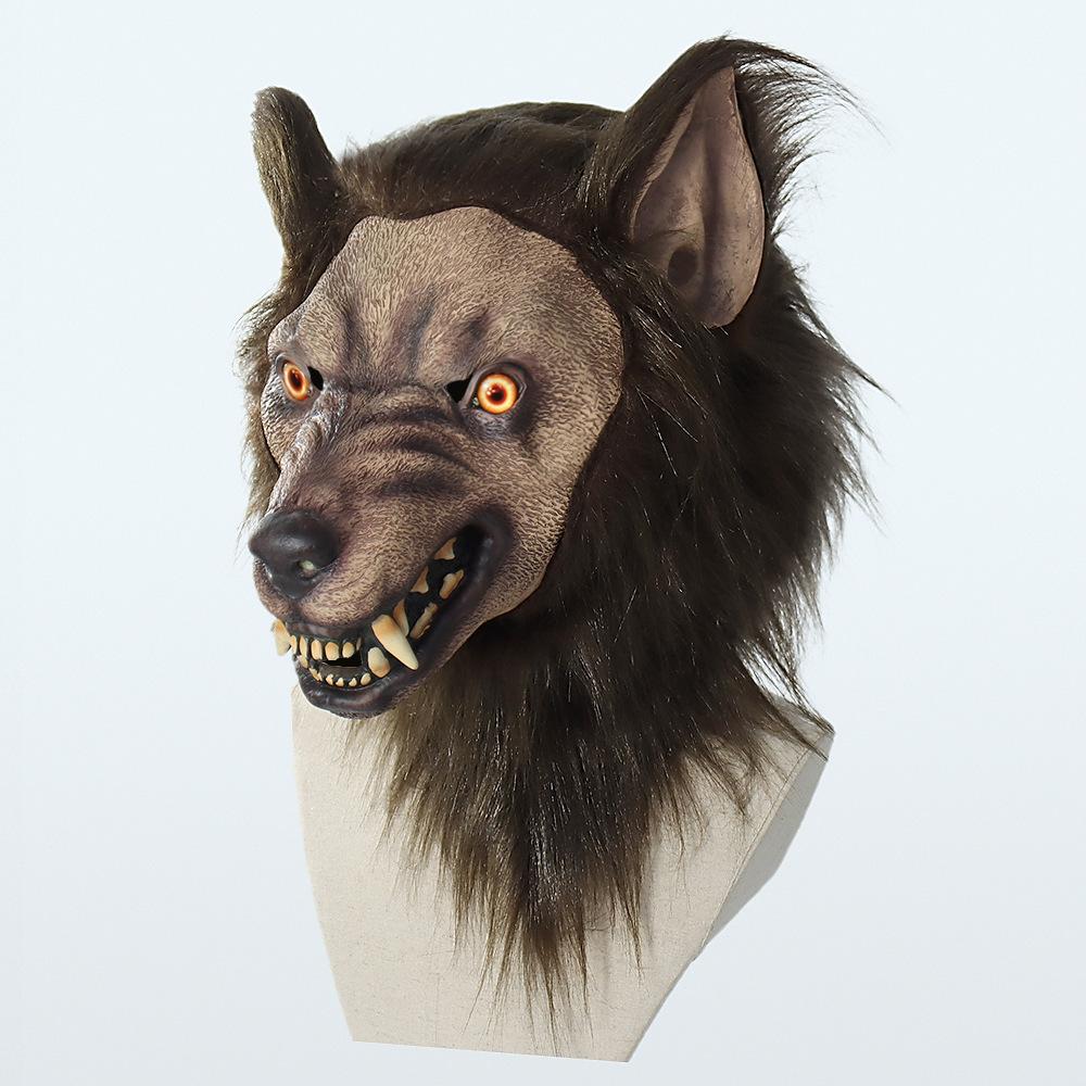 Wolf Head Mask Animal Latex Headgear Mask Halloween Cosplay Light-Up Prom Mask
