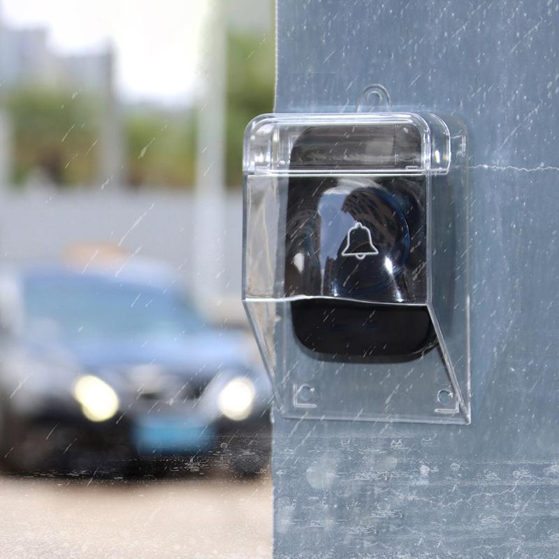 Capa Impermeável Para Campainha de Porta Sem Fio Botão de Toque Campainha Transparente Capa Protetora para Campainha de Porta Doméstica
