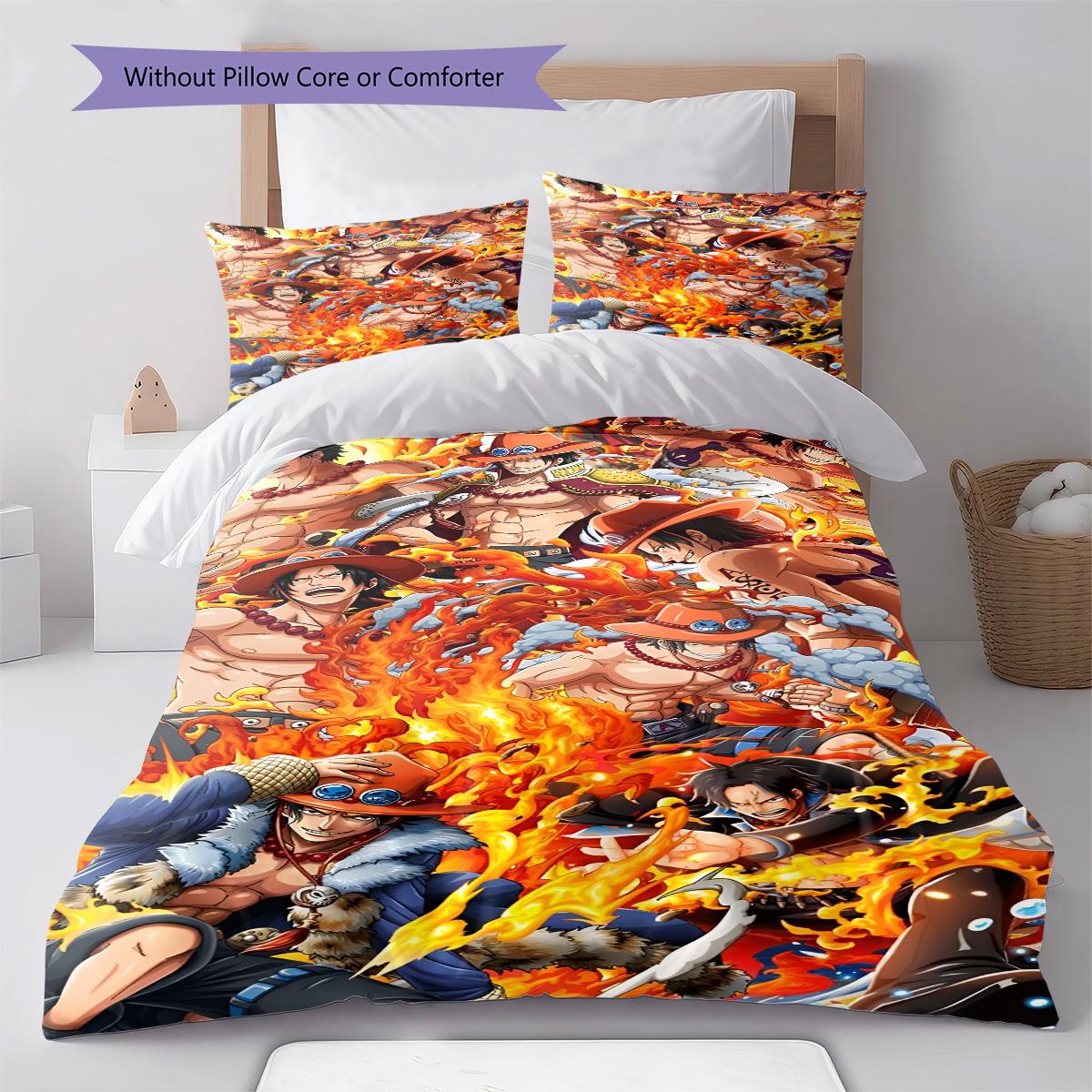 One Piece Luffy Gear Third Pose Bedding Set Anime Duvet Cover Polyester Soft Bed Linen Bedroom Set -QJY 135x200cm
