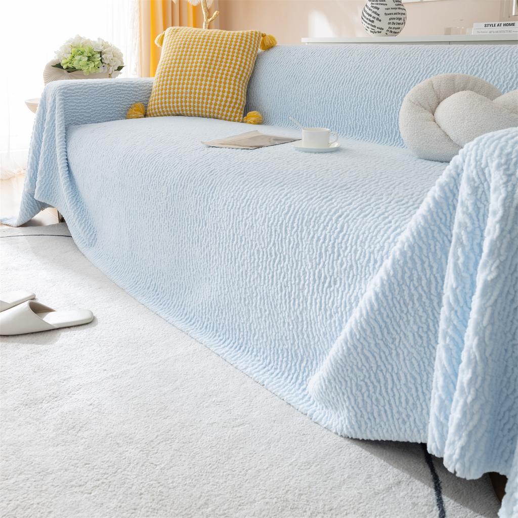 Sherpa Sofa Towel Fuzzy Comfy and Cozy Throw Blankets for Couch Sofa Four Seasons Solid Color Slipcover Multipurpose Blanket
