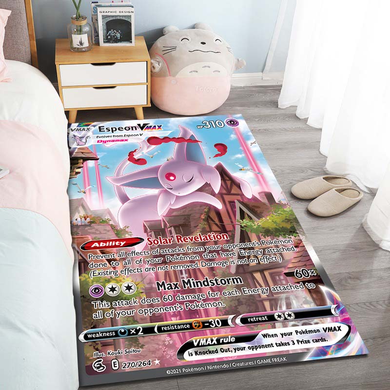 3D P0kemon Eevee Clan Cards Pattern Printed Carpets Living Room Bedroom Sofa Floor Mat Modern Large Area Decorative Rugs Gifts