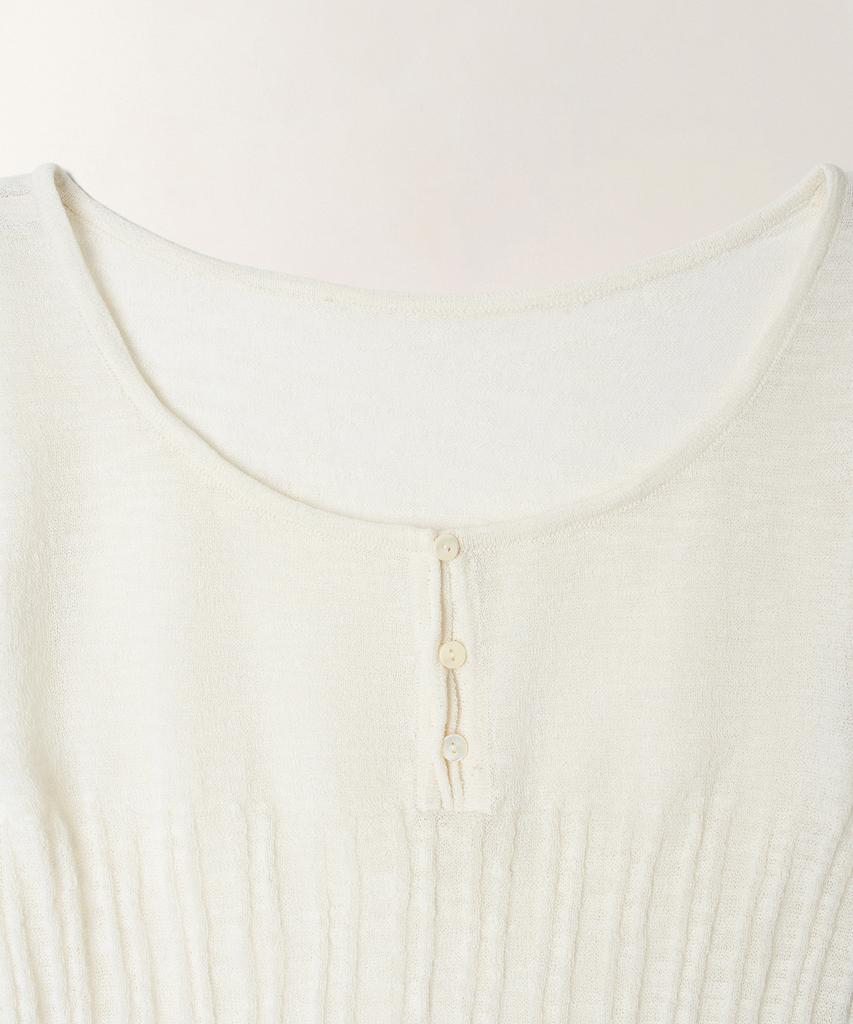TTUDEMENT Two-Way Short Sleeve Knit Top_Ivory