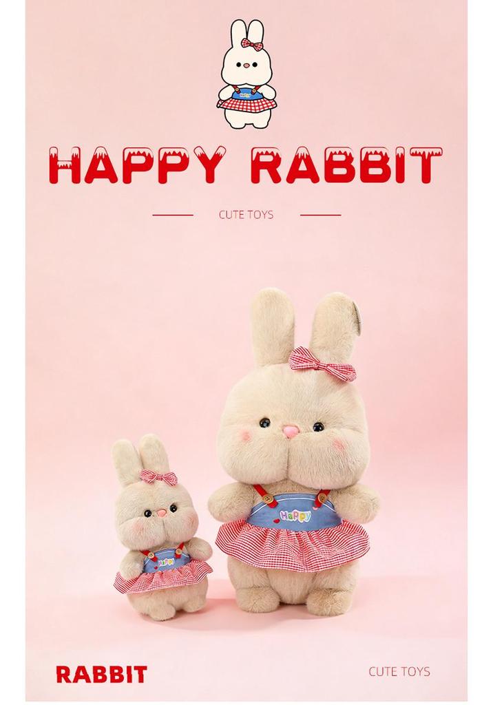 Adorable Rabbit Doll In Cute Skirt - Plush Toy with Comforting Cloth Outfit for Kids