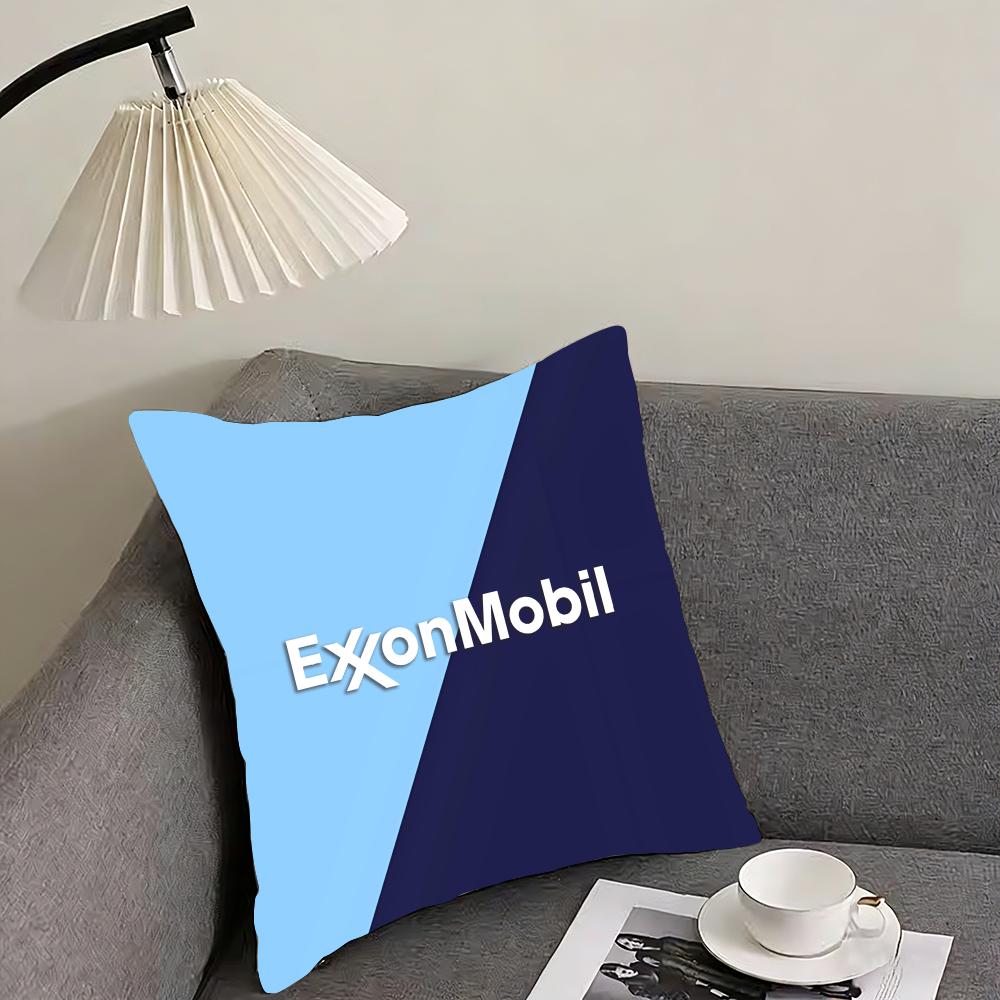 ExxonMobil Cushion Cover Reversible Plush Pillow Cover – For car, sofa, bedroom, perfect as a gift.
