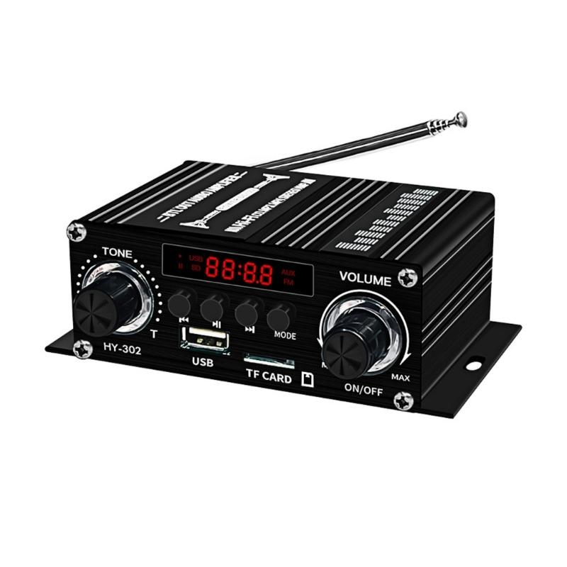 

HY 302 12V Digital Amplifier For Home Car Auditory With USB TF Playing BT5.0 FM Radio 1